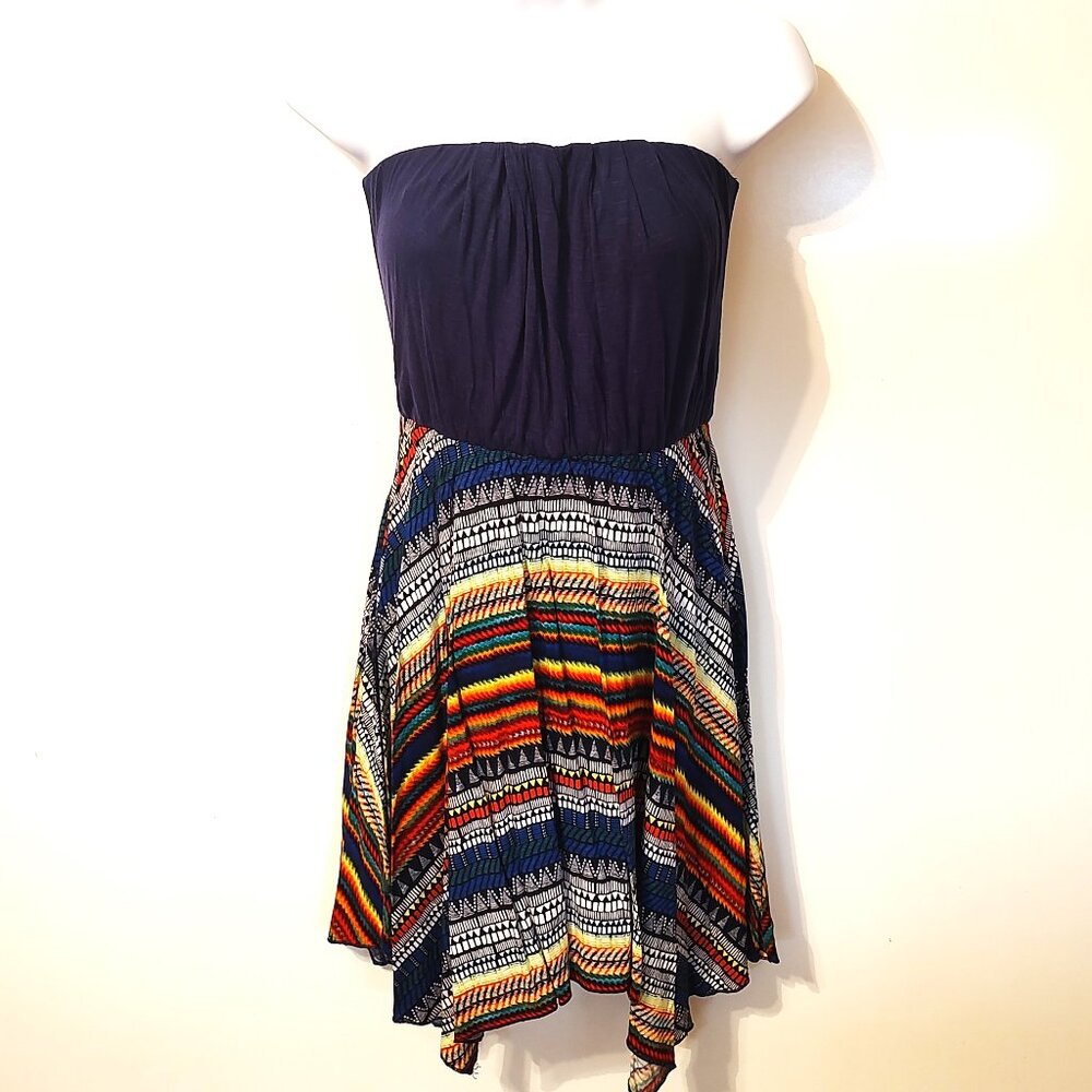 Women's Red Camel Strapless Mini Dress with Belt Loop in Size Small